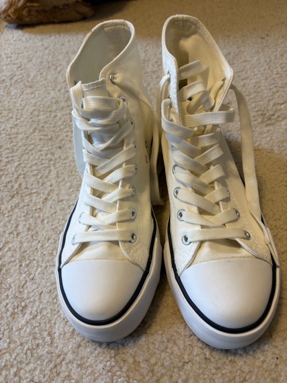 Classic White High-Top Canvas Sneakers - Women